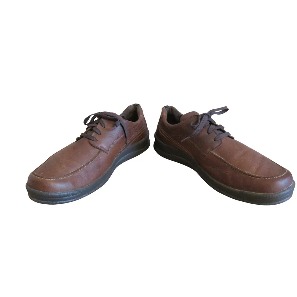SAS Move On Mens Brown Leather Walking Shoes Moc Toe Lace Up 12.5 N Made in USA‎